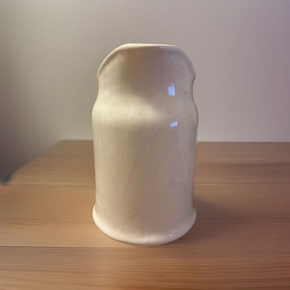 Home Essentials White Ceramic Pitcher Milk Farm House Cottagecore Country Boho - Picture 5 of 9